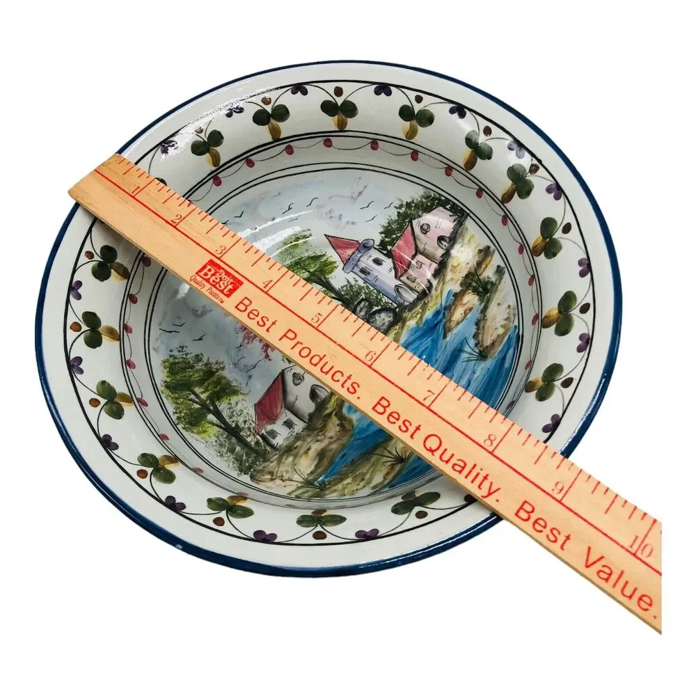 2‎ Bricolarte Portugal Ceramic Hand Painted Pasta Bowls Serving Signed Fernanda